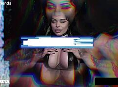 Goth Goddess Xwife Karen With Big Tits Cleans Creampie Mess After Intense Squirting Session