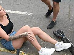 ria sunn's heart races from dp threesome thrill after wild scooter crash fuck