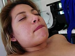 Lesbian rips teacher's clothes off then eats her big titty pussy?