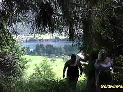 imagine bbw german girls in outdoor orgy sucking monster cocks for bukkake bliss