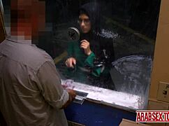 arab chick enters hotel room bent over for rough doggystyle pounding