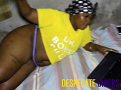damn, this amateur ghetto bbw with big black cock gets anal creampie doggystyle