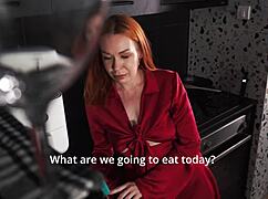 stepmom blows me in kitchen instead of cooking food whoa 🍆😏