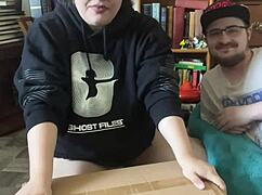 wanna see my first time moaning on this crazy sex machine with boyfriend watching?