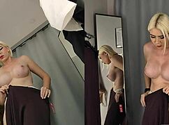 Mycandyalice naked blonde big tits upskirt try on transparent clothes fitting room
