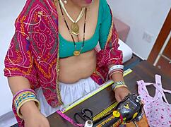 Indian bahu measures then gets sasur's cock in hairy pussy