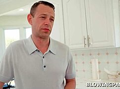 Blonde Teen Blows Random Visitor With Deepthroat And Gagging