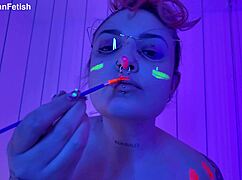 I twerk my big ass in 4k rgb body paint avatar striptease cosplay