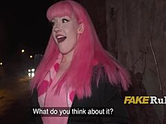 Pink-Haired Euro Slut Pounded Hard in Prague Streets!