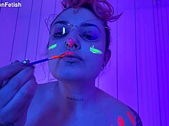 I twerk my big ass in 4k rgb body paint avatar striptease cosplay