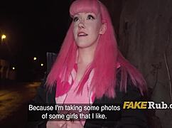 Pink-Haired Euro Slut Pounded Hard in Prague Streets!