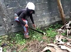 Horny Farm Girl Takes Stepbrother Doggy on Ranch Land