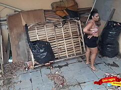 juicy fat latina bbw gives bareback anal creampie to brother-in-law in abandoned house