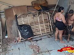 juicy fat latina bbw gives bareback anal creampie to brother-in-law in abandoned house