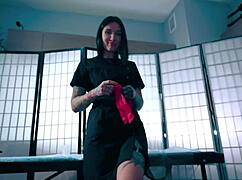 Nurse's latex gloves make semen collection so teasingly intimate