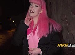 Pink-Haired Euro Slut Pounded Hard in Prague Streets!