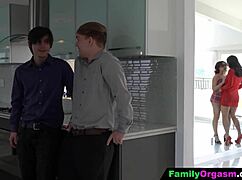 stepsiblings swap partners for hardcore orgy riding after wild party