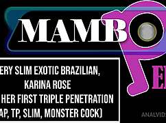 slim exotic brazilian karina rose takes first triple anal penetration from monster cocks
