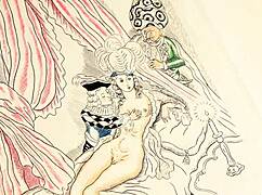 Vintage hairy retro scenes explore antique erotic depths boldly