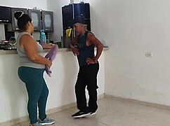 invited that sexy big ass gym girl home and fucked her juicy pussy so good moaning loud