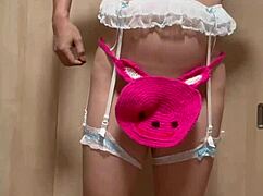 shy junior maid in bra panties teases anal nipples buttplug 😈🔥