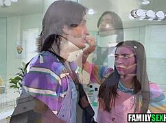 stepsister handjobs injured stepbro stepdad threesome blowjob fuck