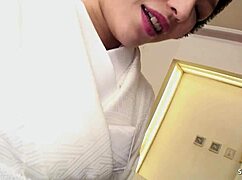 Mature Japanese Mommy Sucks Small Client Cock and Gulps Cum in Traditional Roleplay