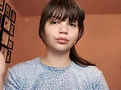 Close-Up Latina Femdom Slave Smokes with Glossy Big Lips Piercing Tongue