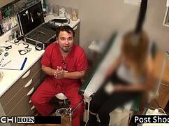 Doctor rams mandatory hitachi orgasms into maria santos guinea pig pussy