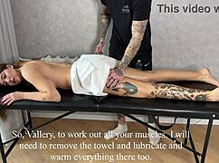 Girlfriend's second massage uncovers masseur's fingering technique amid her moans