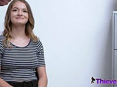 Heart-Racing Deep Throat Thrill from Naughty Petite Mall Shoplifter Teen