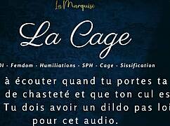 Locked in Femdom Cage for Anal Jerk Off Instructions Old Slave