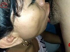 Sexy Charapita sucks cock then fucks hard on the stairs