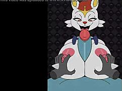 Sexy Bunny Cinderace Boobs Banged in Titty Fuck Game