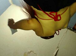 damn shaved brunette upskirt flashes smooth hairless pussy under skirt