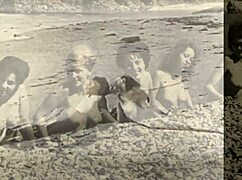 vintage beach nudists flash hairy beavers and pussies retro style all natural