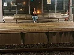 she seduces stranger at train station for public bent over creampie fuck