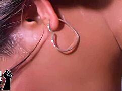 curvy brunette babe bent over for that monster bbc ass stretch in heels