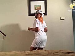 EbonY Nurse Rips Clothes For Big Black Cock Promotion Fuck!