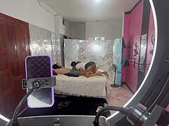 disgusting fat guy small cock pounds two big ass latinas tight pussies in ffm threesome