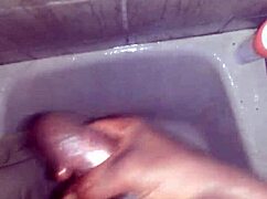 jerking huge black cock in shower till thick cum sprays everywhere