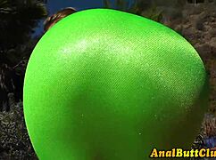 check out this slut gaping her big ass with huge anal toys up close🔥