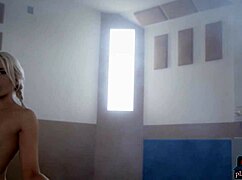 Petite Blonde Milf Cheerleader Lennon Elizabeth Strips Hot On Basketball Court!