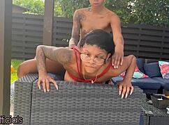 Kashofficials bound strapped doggystyle big clit tits lesbian outdoor public 😈