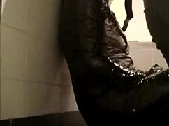 sophie la larve bound mummy slave gags on cock in final bdsm humiliation fellation