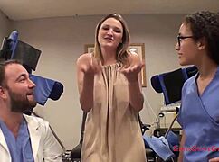 the nurse alexandria riley humiliates patient with anal finger fetish heels skirt small tits backstage hospital