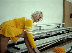 Petite Blonde Milf Cheerleader Lennon Elizabeth Strips Hot On Basketball Court!