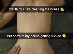 cheatin milf richelle rose gets fucked daily on snap... her hubby don' know bout this monster cock creampie!