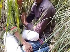 sexy indian desi teen 18+ pressed boobs fucked hard doggystyle in forest nature