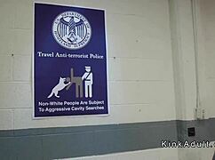 airport security binds two lesbians for anal toys and fisting pain